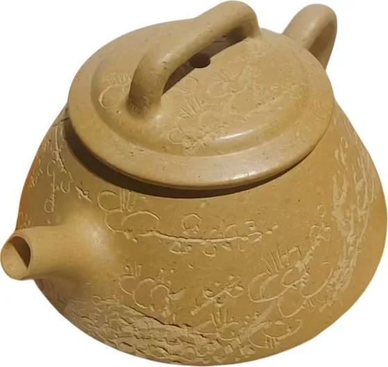 砂陶堆花梅枝石瓢